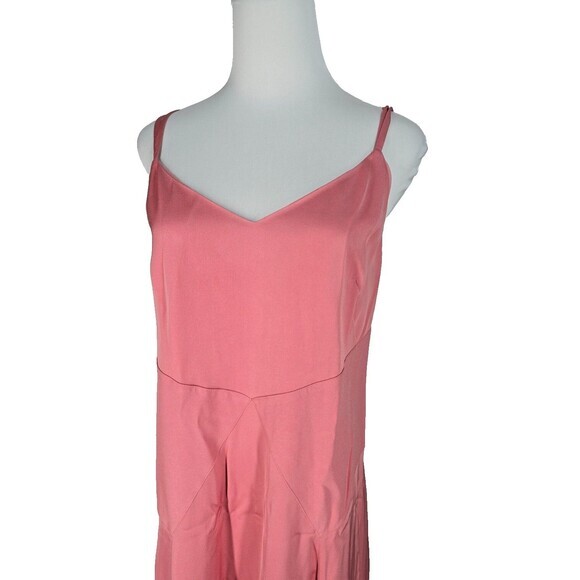 TED BAKER Dusty Pink Slip Asymmetric Midi Maxi Dress (TED Size 3 ) Reg- US 8 - Picture 5 of 10